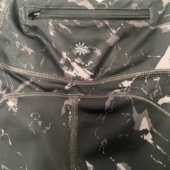 Athleta Velocity Stash Pocket Marble Black 7/8 Tight - Picture 9 of 10